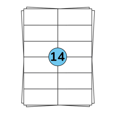 Étiquettes en planches A4 105 x 42 mm, 1 400 étiquettes