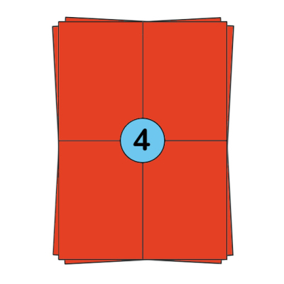 Étiquettes en planches A4 104 x 148 mm, rouges, 400 étiquettes