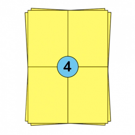 Étiquettes en planches A4 104 x 148 mm, jaunes, 400 étiquettes