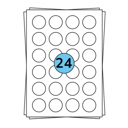 Étiquettes en planches A4 Ø 40 mm, 2 400 étiquettes