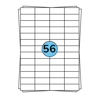 Étiquettes en planches A4 52 x 21 mm, 5 600 étiquettes