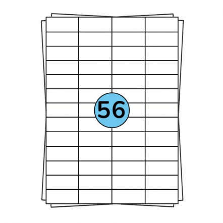 Étiquettes en planches A4 52 x 21 mm, 5 600 étiquettes