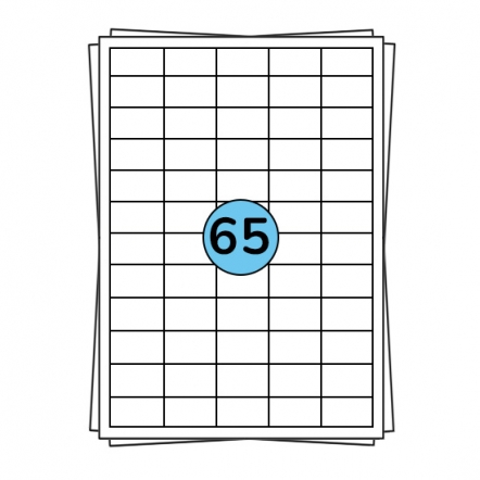 Étiquettes en planches A4 38 x 21 mm, 6 500 étiquettes