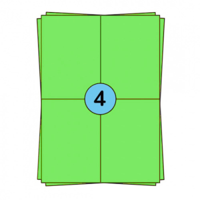 Étiquettes en planches A4 104 x 148 mm, vertes, 400 étiquettes