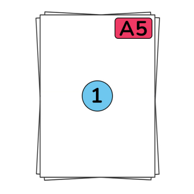 Planches d'autocollants A5 210 x 148 mm, 100 étiquettes