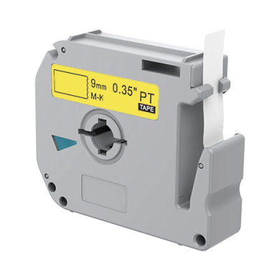 Ruban à lettres compatible Brother M-K621, noir sur jaune, 9 mm