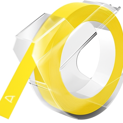 Ruban adhésif compatible Dymo S0898170, blanc sur jaune, 9 mm