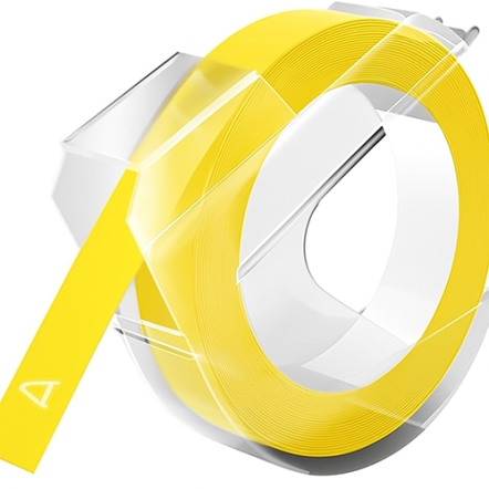 Ruban adhésif compatible Dymo S0898170, blanc sur jaune, 9 mm