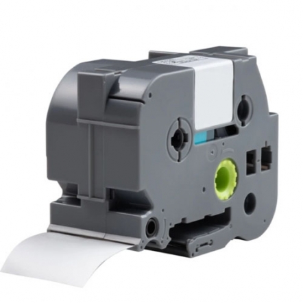 Ruban à lettres blanc sur fond transparent 36 mm compatible Brother TZe-165